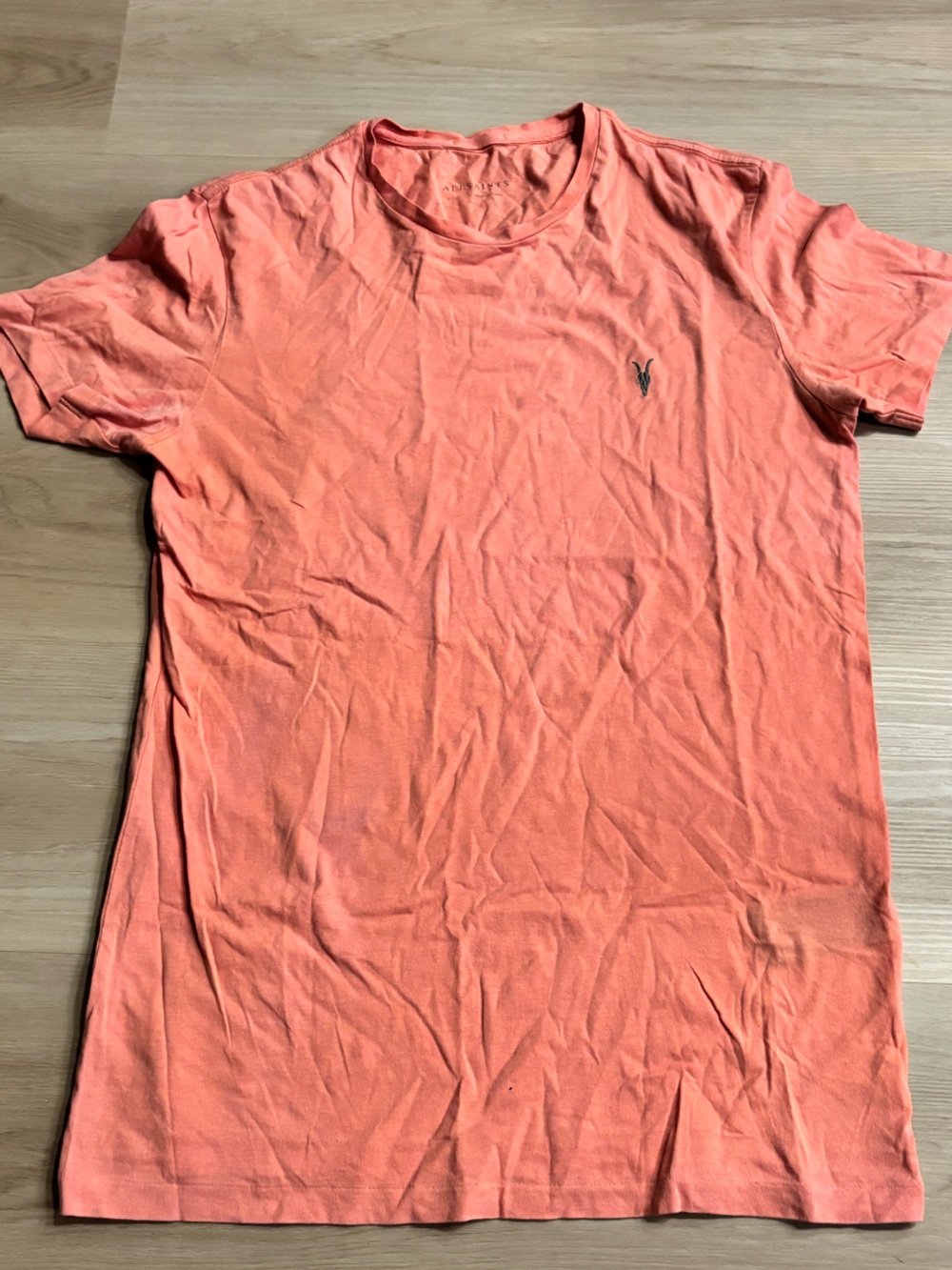 Embroidered Polo Tee in Coral